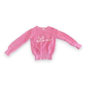 Birdie Bean Pink 'Love' Chunky Knit Sweater 6-12 Months